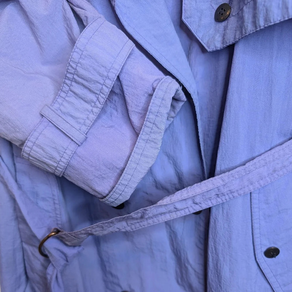 Vintage  Balimel Purple 80s Button Front Trench 20.5 Size - Picture 5 of 7